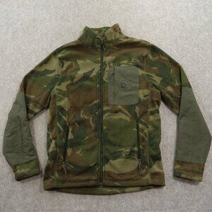 Roark Jacket Mens Small Green Camo Landfall Fleece Full Zip Mock Neck New